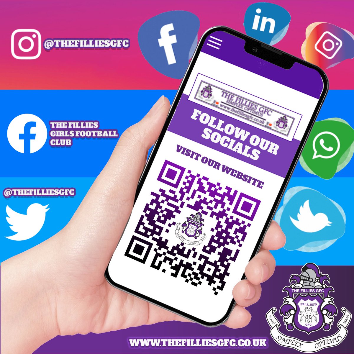 TheFilliesGFC's tweet photo. Follow all our social media and keep up with everything Fillies ⚽️💜
#girlsfootball #thefilliesgfc #shecan #shekicks #girlsfootballclub https://t.co/3l3JXMDG6l
