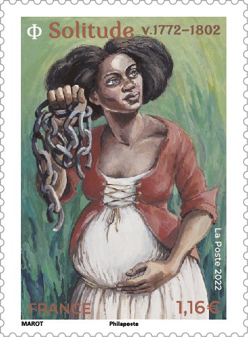 toutsurletimbre's tweet photo. 🆕Le 16 mai 2022, #LaPoste émet un #timbre à l’effigie de #Solitude, femme guadeloupéenne, résistante à l’#esclavage, exécutée en 1802 par les forces coloniales françaises.
@fondation_me @jeanmarcayrault 
@ilesGuadeloupe @guadeloupela1e https://t.co/Rtco3PCQVm