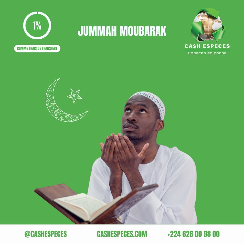 CashEspeces's tweet photo. Qu'Allah nous accorde dans le monde actuel et la vie future la lumière, l'élévation et les privilèges. 

Bon jummah à tous 🤗

#cashespeces #MoneyTransfer #ChangeDeDevises #JummahMubarak #Kibaro https://t.co/aJ53jON9yT