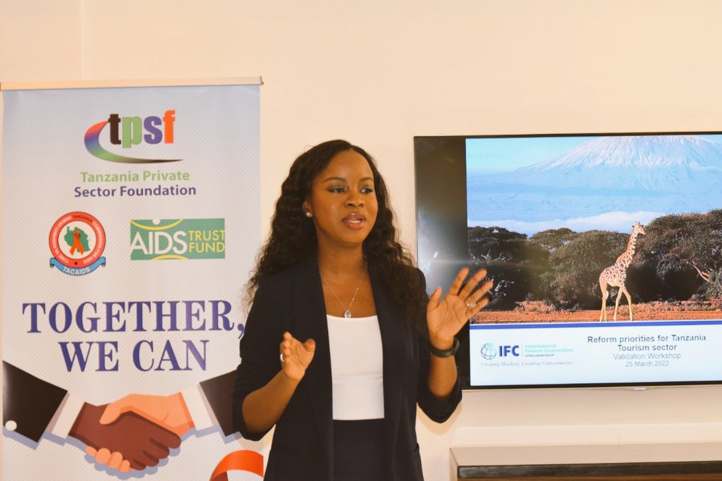 IFC through the Business Enabling Environment Support program (#BEEs), is supporting the TPSF working in collaboration with the TNBC and ZNCC/ZNBC to identify reform opportunities in the #tourism sector.

Photo: Head of investment climate reforms at IFC (Tanzania) Ms. Anita Kundy