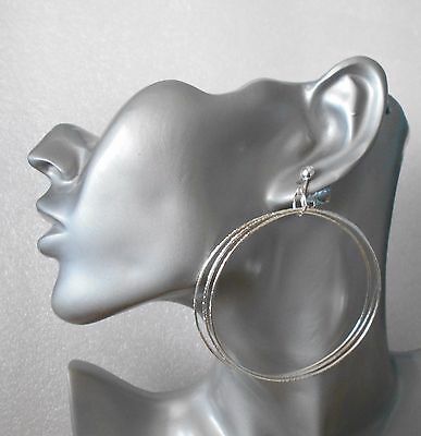 FashionJools's tweet photo. Silver Faceted Triple Hoop Clip-on Earrings (60mm) Handmade - Pierced or Clip-on https://t.co/KogP2F6Hxc https://t.co/QSEGc8F3td