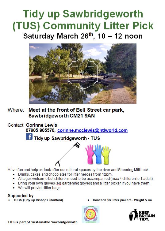 Looking forward to this Saturday's (26 March) Great British Clean Up from 10 to 12 starting at Bell Street car park