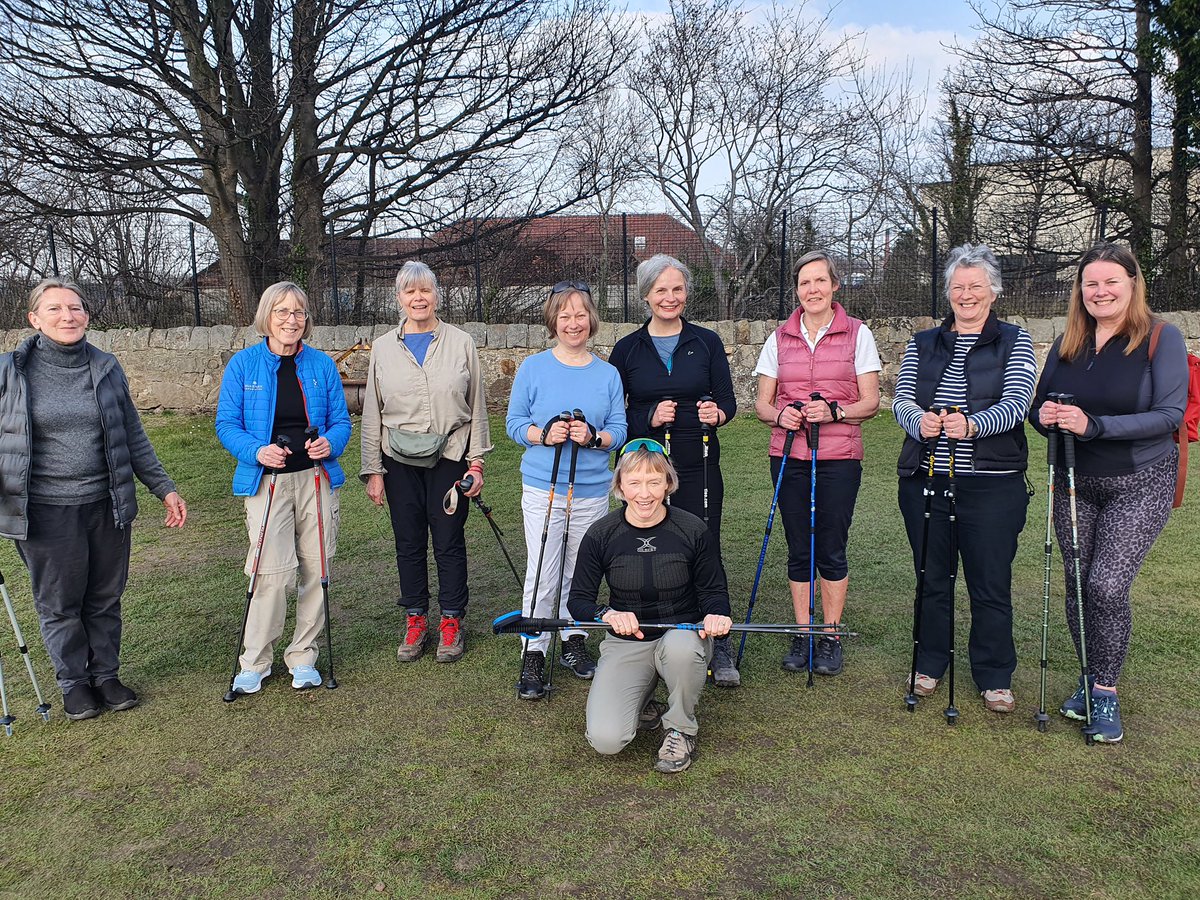 RUNBIKEFUN's tweet photo. A great first Nordic Walking session with the Watsonian Walkers @WalxClub @nordicwalkinguk #posturalstability @GWC_News @GWC_Sport https://t.co/pdOiwB8Iis