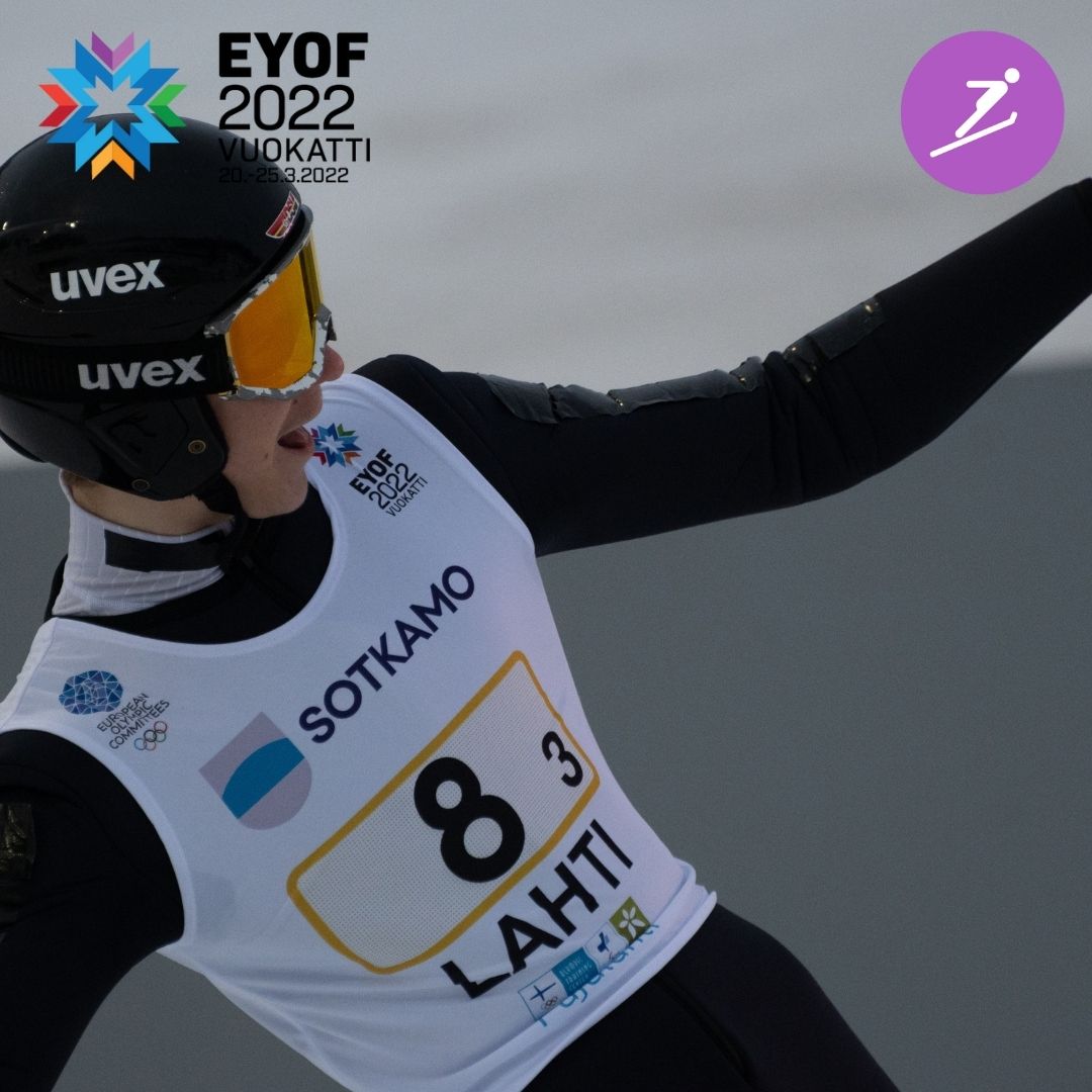 Here's the top 3 after the first round of Mixed teams Ski Jumping:
1⃣🇸🇮
2⃣🇦🇹
3⃣🇨🇭

#EYOFVuokatti2022 #EYOF #EOC #InspiringSportInEurope #ReadyToShine #lahti