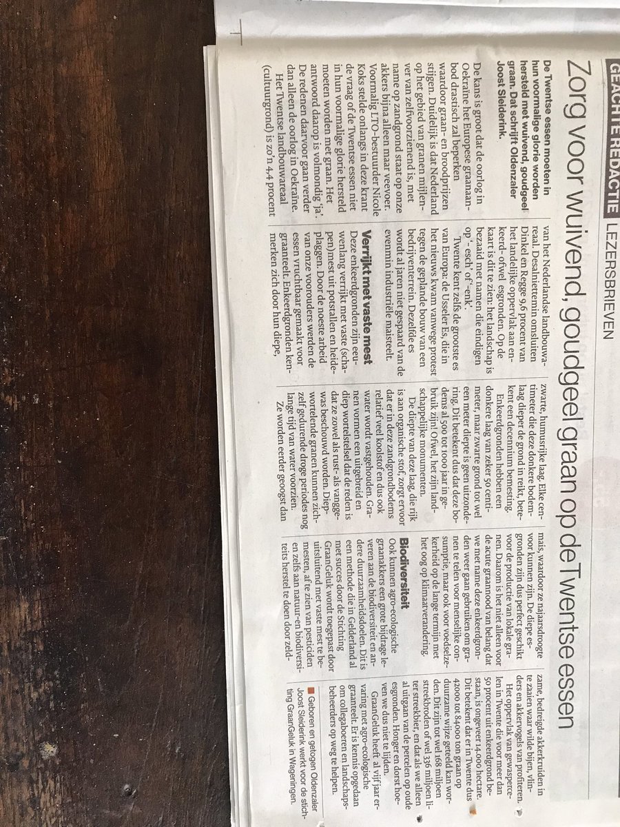 Zorg voor wuivend,goudgeel graan op de #TwentseEssen zie foto #Usseleres (daar is er maar 1 van) Bestemmingsplan ‘21 meer ruimte voor agrarisch en natuur Kansen genoeg voor onze Essen!! #TwentsCoulissenlandschap <a href="/graangeluk/">graangeluk</a> <a href="/mvisservoorn/">Margriet Visser-EnschedeAnders</a> <a href="/stichtingBTL/">🌳 St. Behoud Twents Landschap 💚🐝🦋 🍀🌳</a> <a href="/iaa_sl/">IAA Architecten</a> <a href="/TrixNiesthovenJ/">Trix Niesthoven-Jonkers🇺🇦</a>