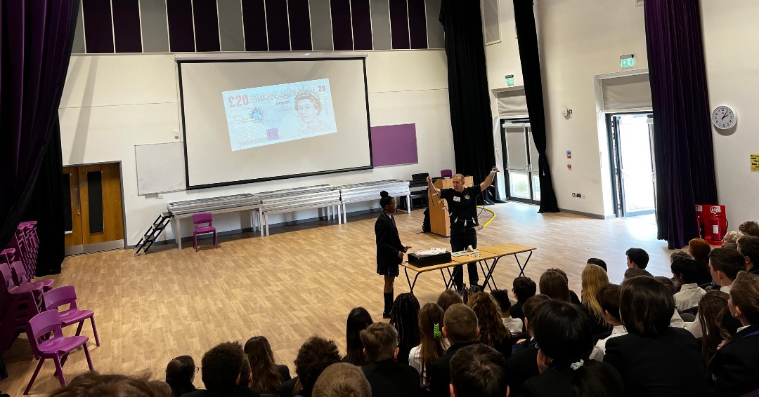 KWSHarpenden's tweet photo. Year 7 and 8 students enjoyed a session of Magic Maths, with Matt Pritchard, where they saw the fun you can have making up magic tricks using mathematical logic! https://t.co/cyzjK7EZgU