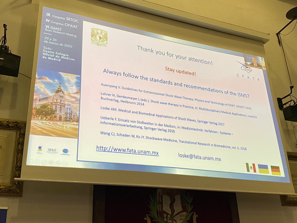 Magnifica exposición de la Física en #ondasdechoque y #ondasdepresionradial del dr.Rompe en   IX Congreso SETOC - IV Congreso ONLAT - VI ISMST Basic Reserach Meeting