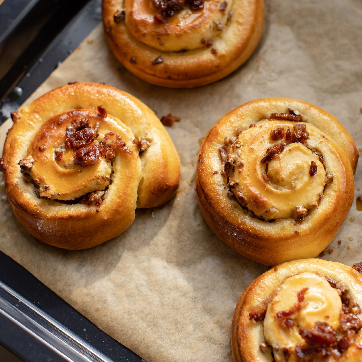 maplecanadauk's tweet photo. It’s time for a #PecanDay themed brunch.

Say hello to @cocoricocardiff’s pecan, bacon, and bourbon-infused brioche swirls. 

Recipe at: https://t.co/9yfadg0qFq https://t.co/Ed2olvYMXu