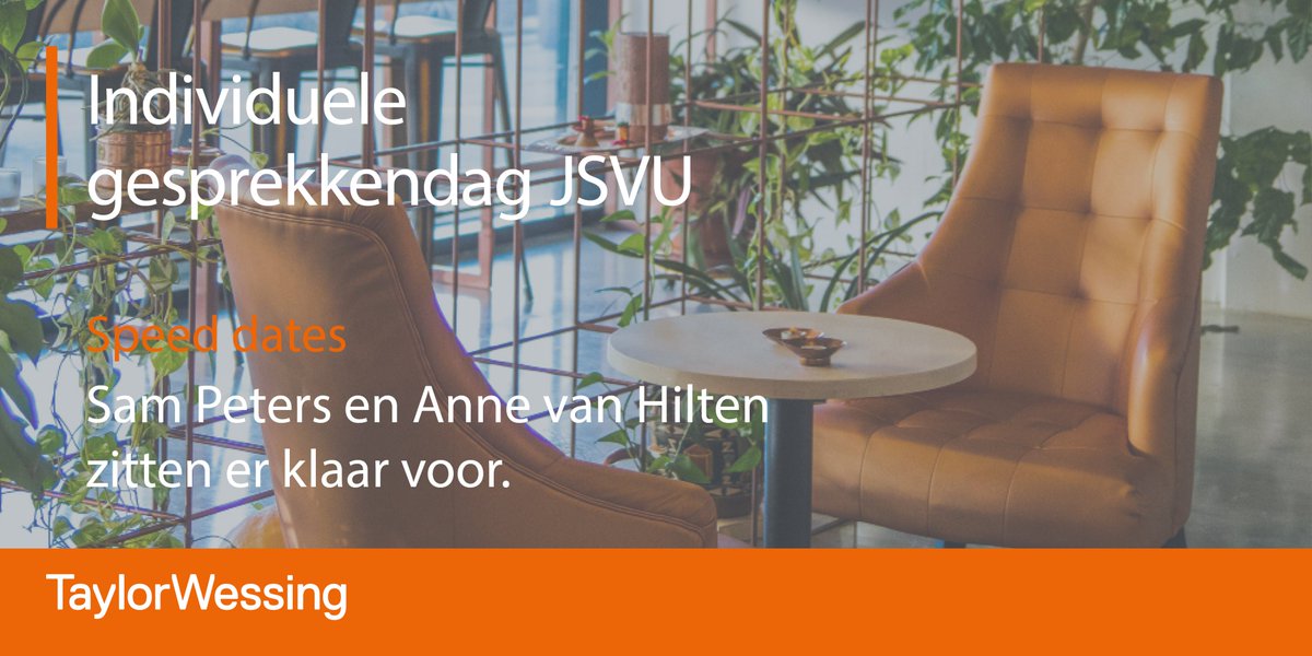 Wij zijn er klaar voor: de #speeddates met studenten tijdens de JSVU Utrecht Individuele Gesprekkendag in het Spoorwegmuseum te Utrecht! Sam Peters (Associate Corporate/M&amp;A) en Anne Van Hilten (Recruitment Specialist) kijken ernaar uit je vandaag te ontmoeten!