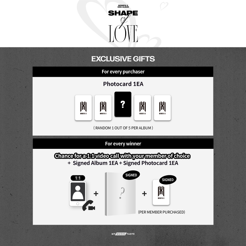 _mmtshop's tweet photo. 📣MONSTA X [SHAPE of LOVE] Global Video Call Event is now open!

🗓️Available until April 10, 11:59 PM (KST) 
📸MMT exclusive photocard
🎁Winners also get: Signed Photocard

Grab your CD for a chance to win!
📲👉https://t.co/hmXjWAOEyk

#몬스타엑스 #MONSTAX_Fansign with #MMTShop https://t.co/WpH7k3sLqZ