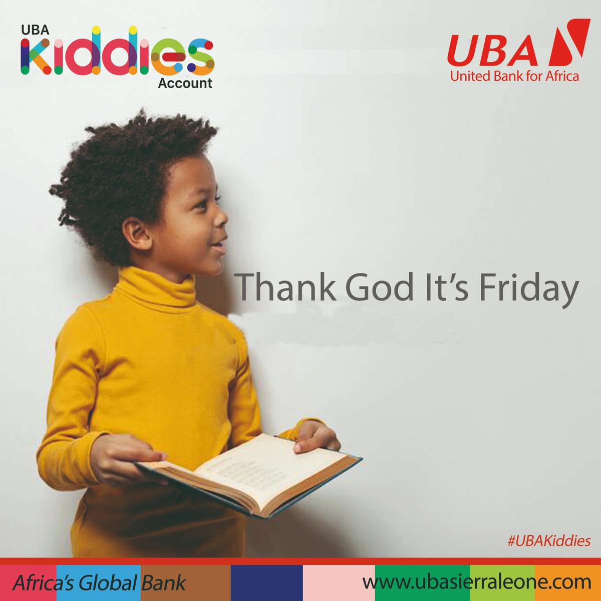 UBA Kiddies

Friday is an exemplary day to smash all your weekly goals and set the new ones for the next week. Happy Friday!

#FridayMorning
#UBAKiddies
#UBASierraLeone
#AfricasGlobalBank