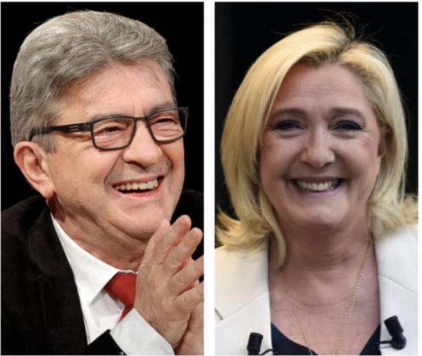2022Elections's tweet photo. Selon le sondage @BVA_France du jour, Marine #LePen et Jean-Luc #Mélenchon sont tous les deux dans la marge d’erreur pour accéder au second tour et affronter Emmanuel #Macron. https://t.co/lgLHwFxMSB
