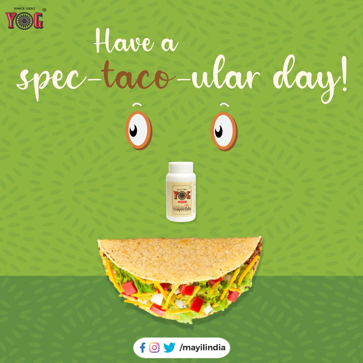 mayilindia's tweet photo. Love for tacos are unconditional.
Have specTACOlar day!!!

#taco #tacolove #tacobell #asafoetida #asafoetidapowder #mayilindia https://t.co/GQH8PCrysf