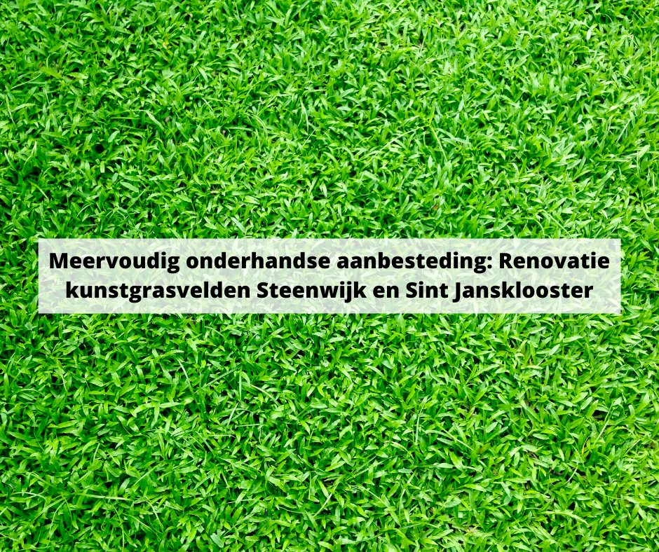 De gemeente Steenwijkerland is van plan binnenkort te starten met een meervoudig onderhandse aanbesteding. Er zijn nog twee plekken beschikbaar. Inschrijven kan t/m maandag 6 april 2022. Kijk voor meer informatie op onze website: bit.ly/3LfyN7G