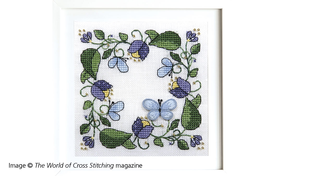 WOXScrossstitch's tweet photo. Want to try stitching in 3D? Give wired stumpwork a go with Faby Reilly's Quick Challenge in issue 319 (May 2022). Includes easy-to-follow step-by-step instructions to help you perfect the skill and create this exquisite 3D butterfly. https://t.co/EqfCzbYZk8 https://t.co/L8qPWDUmsH