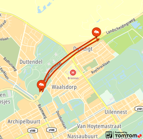 ANWBverkeer's tweet photo. De afsluiting van de #Hubertustunnel bij #DenHaag (#N440) is het gevolg van een aangereden slagboom. Het is nog onbekend hoe lang de herstelwerkzaamheden gaan duren. #DHbereikbaar https://t.co/fJJBBteHmr