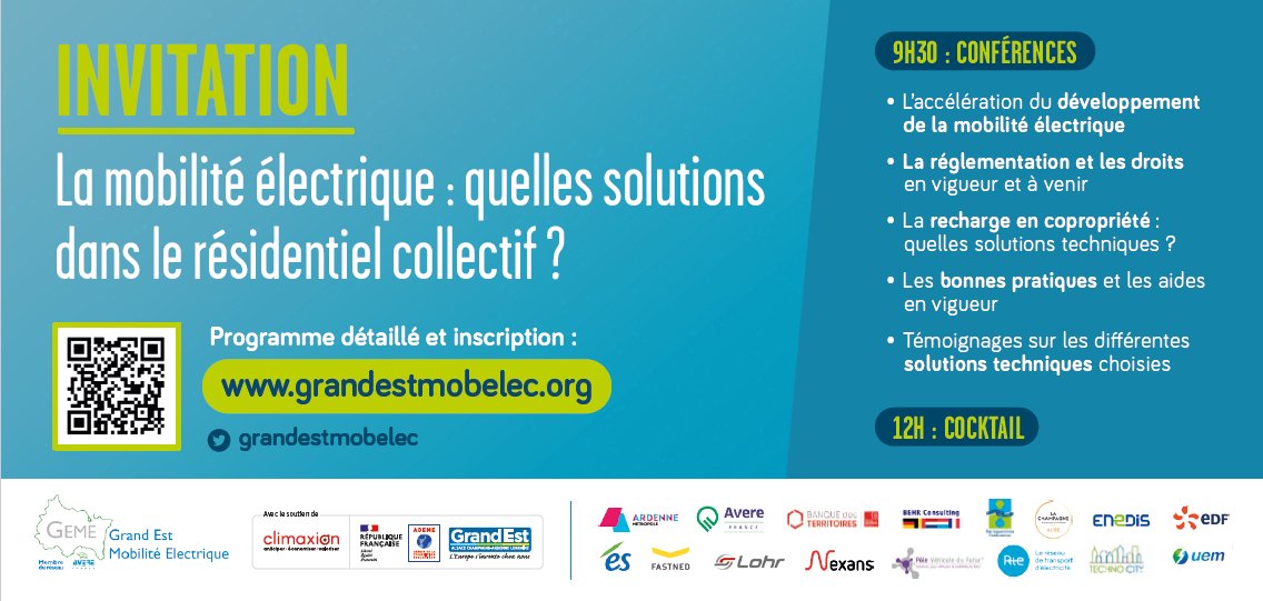 Grand Est Mobilité Electrique (@grandestmobelec) on Twitter photo Pros de l'immobilier📢 Venez découvrir les solutions pour développer la #mobilitéélectrique dans le résidentiel collectif 🔌
🗓️ 27 Avril 2022 à #Strasbourg 🕑 9h30-14h
Infos & inscription 👉 bit.ly/3qhpKuB
<a href="/EnvirobatGdEst/">Envirobat Grand Est - energivie.pro</a> <a href="/foxooStrasbourg/">Strasbourg events</a> <a href="/20minutesstras/">20 Minutes Strasbourg</a> <a href="/dnatweets/">DNA</a> Pros de l'immobilier📢 Venez découvrir les solutions pour développer la #mobilitéélectrique dans le résidentiel collectif 🔌
🗓️ 27 Avril 2022 à #Strasbourg 🕑 9h30-14h
Infos & inscription 👉 bit.ly/3qhpKuB
<a href="/EnvirobatGdEst/">Envirobat Grand Est - energivie.pro</a> <a href="/foxooStrasbourg/">Strasbourg events</a> <a href="/20minutesstras/">20 Minutes Strasbourg</a> <a href="/dnatweets/">DNA</a>