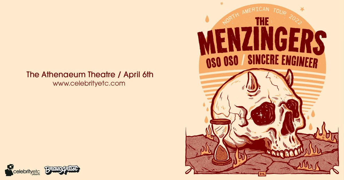 Less than two weeks away from <a href="/themenzingers/">The Menzingers</a> w/ <a href="/osoosoband/">oso oso</a> &amp; <a href="/SincereEngineer/">sincere engineer</a> at <a href="/athenaeumlive/">The Athenaeum Theatre</a> in downtown Columbus! 

🎟️: bit.ly/33spuk2