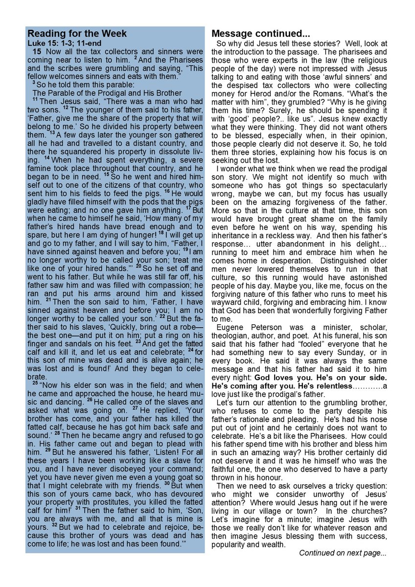 BiddenhamChurch's tweet image. This week's news and message (part 1)