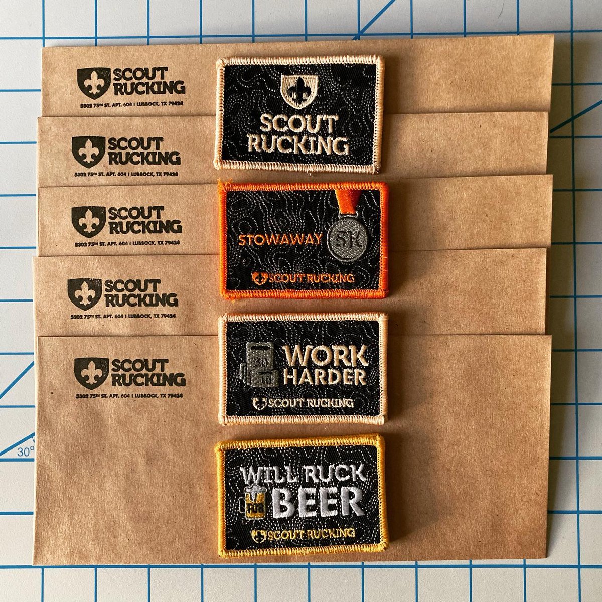 ScoutRucking's tweet photo. I’m busy packing up orders this morning! Thank you so much to everyone who has ordered a challenge patch already.

There’s still time to get a FREE patch! My first 100 orders will receive a free #ScoutRucking logo patch.

https://t.co/XaLJ1Ep5a6 https://t.co/R3DcCmYdix