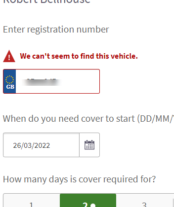 robertbellhouse's tweet photo. @AvivaUK Hi, I'm trying to activate my (Aviva Premium) comprehensive cover for driving other people's cars but its failing to find the registration. Any help please? Thanks https://t.co/6LLTV8zB9I