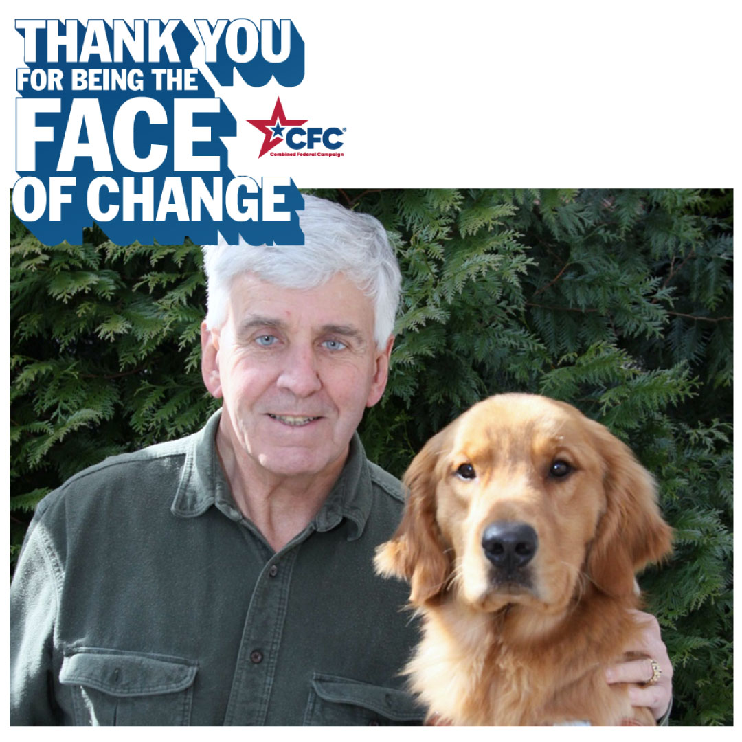 Because of your generosity, people like David will gain a best friend and a seeing eye dog that will enable them to live more independent lives. Thank you for being the face of change through <a href="/USOPM/">U.S. Office of Personnel Management</a>'s 2021 CFC. GiveCFC.org #GiveCFC