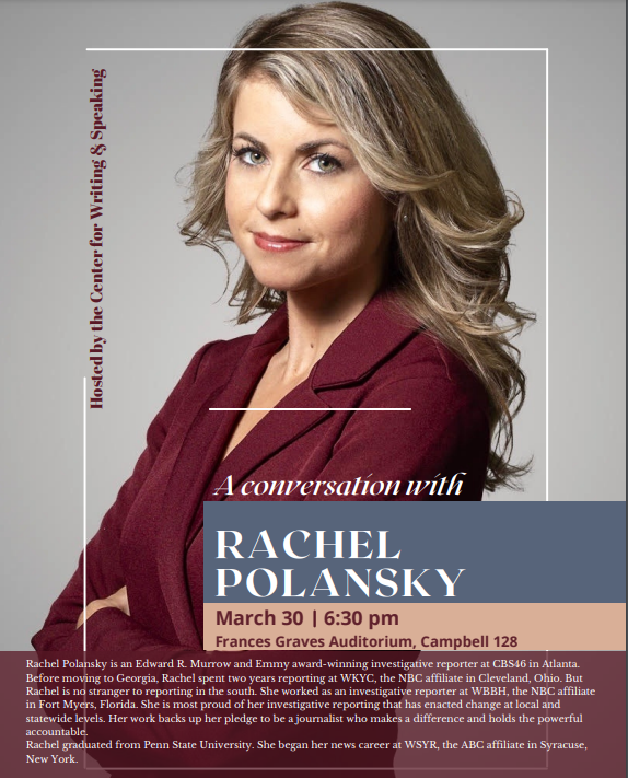 #SaveTheDate <a href="/agnesscott/">Agnes Scott College</a> students for next Wednesday, March 30th at 6:30pm! Interested in journalism or writing? Breaking into the industry? This is for you! Bring questions🗣️🗣️
<a href="/agnesadvising/">Agnes Scott Advising & Accessible Education</a> <a href="/ascsa_/">Agnes Scott College Student Affairs</a> #goscotties #scotties #agnesscott #journalism #decatur @cbs46 #cbs46