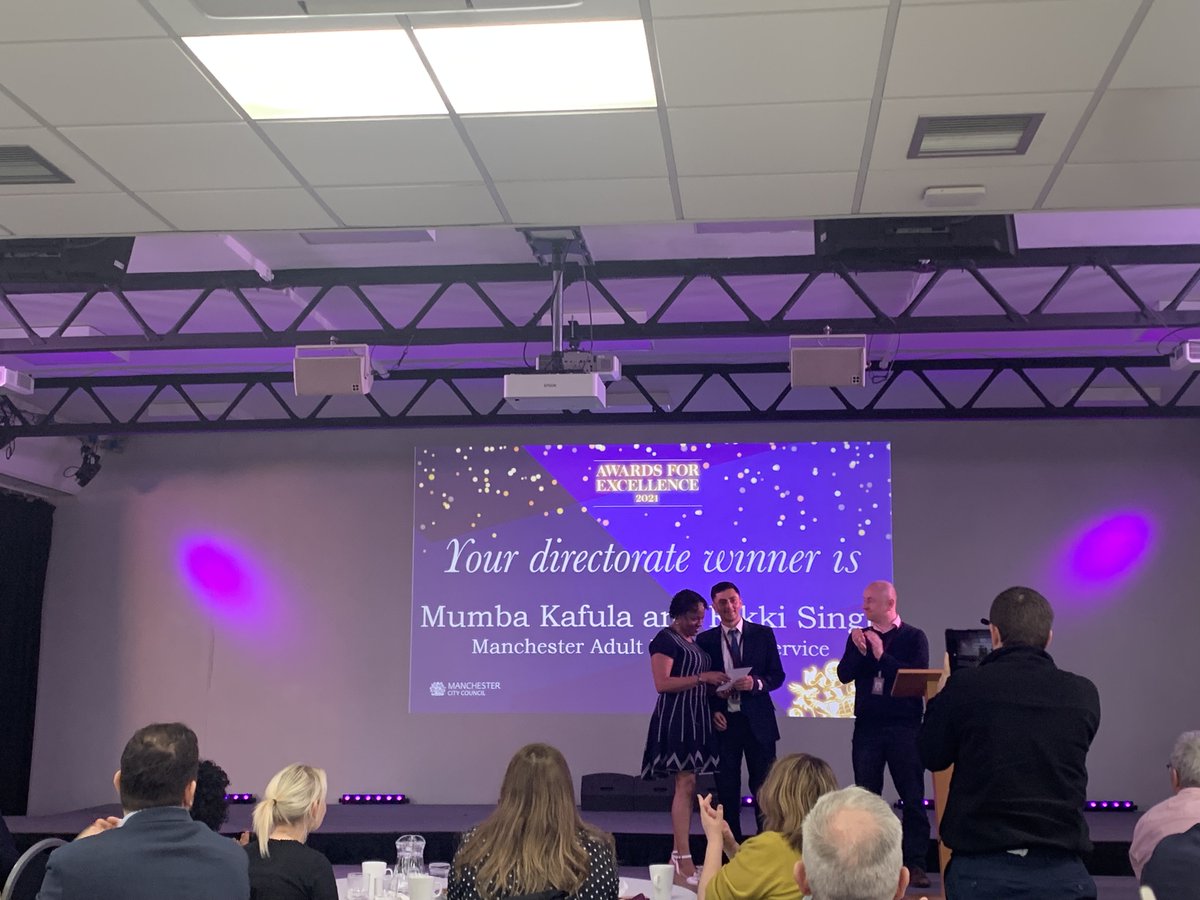 ManAdultEd's tweet image. What a wonderful day we had at the Growth &amp;amp; Development Awards for Excellence.

2 wins (Team of the Year for Careers and the E+D award for our work on Let’s Talk Racism) and 1 finalist (Digital Skills team)

Thoroughly well-deserved, you absolute legends!

#ExcellenceAwards