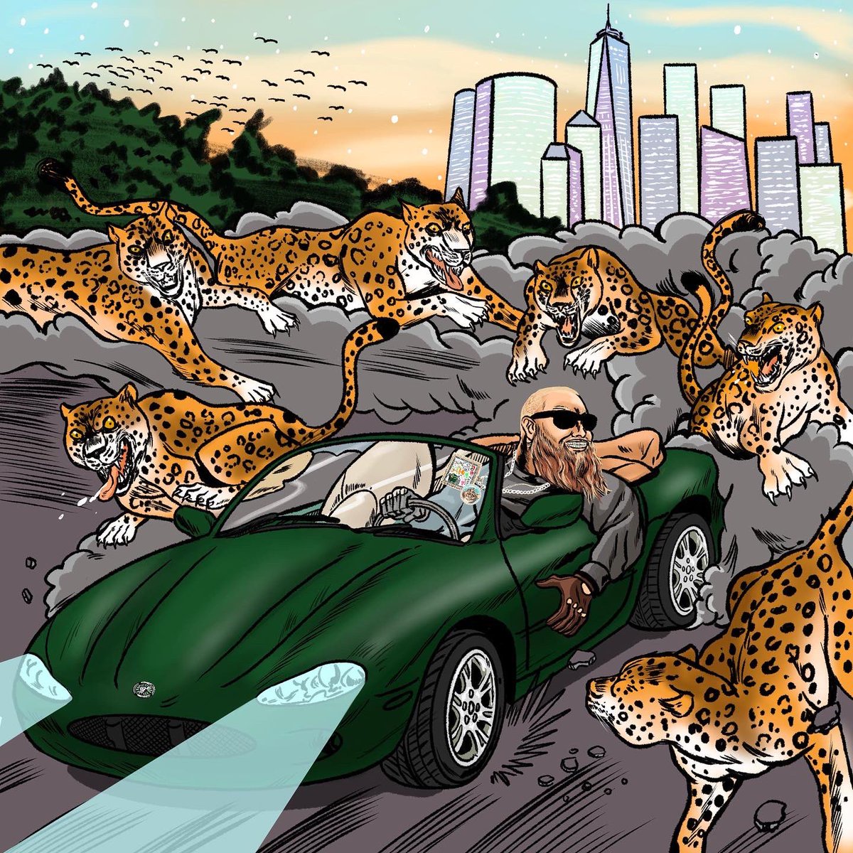 __CRIMEAPPLE__'s tweet photo. BIG THANK YOU TO EVERYONE WHO HELPED ME PUT THIS ONE TOGETHER, FROM THE INCREDIBLE ART DIRECTION TO EVERY BEAT TO THE LIFE EXPERIENCES THAT HELPED MY PEN MOVE THIS WAY 🐆

‘JAGUAR ON PALISADE 2’ AVAILABLE EVERYWHERE NOW, CHEERS 🥂 https://t.co/np8vYDbdBn