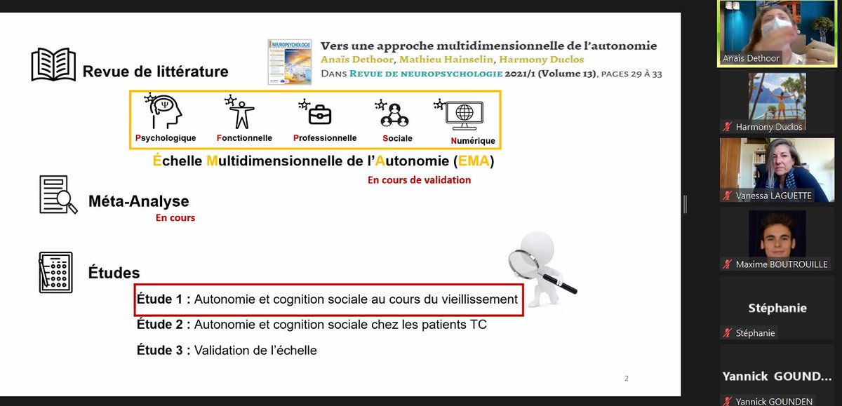CRPCPO's tweet photo. Présentation @AnaisDethoor  sur l'autonomie et la cognition sociale https://t.co/w3LVeSkvgp