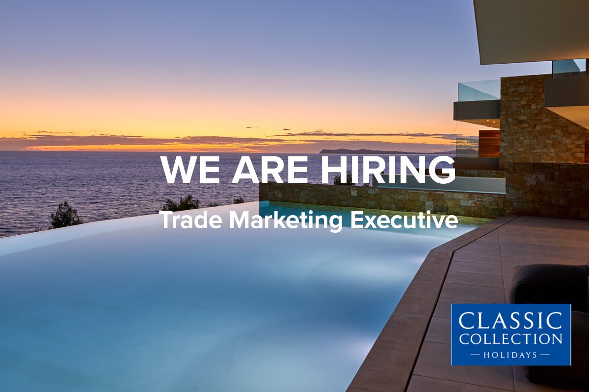 Manisha (@manisha_blair) on Twitter photo We have an exciting opportunity for a Trade marketing executive to join our fantastic team at <a href="/ClassicHols/">Classic Collection</a>
If you’re looking for a new challenge in the world of travel get in touch!!
More details: lnkd.in/e9Wa2hQH
#marketing #jobopportunity #travel We have an exciting opportunity for a Trade marketing executive to join our fantastic team at <a href="/ClassicHols/">Classic Collection</a>
If you’re looking for a new challenge in the world of travel get in touch!!
More details: lnkd.in/e9Wa2hQH
#marketing #jobopportunity #travel