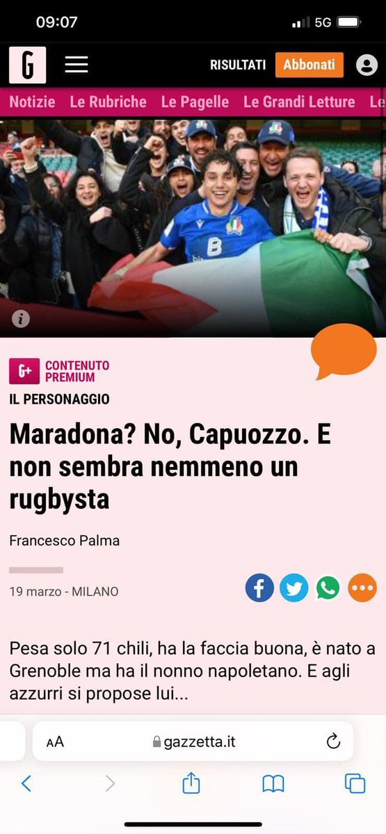 Et le meilleur titre d’article de l’année pour nos confrères italiens 😉
« Maradona? Non, Capuozzo, et (il ne) ressemble pas à un rugbyman »😂😂😂😂😂😂