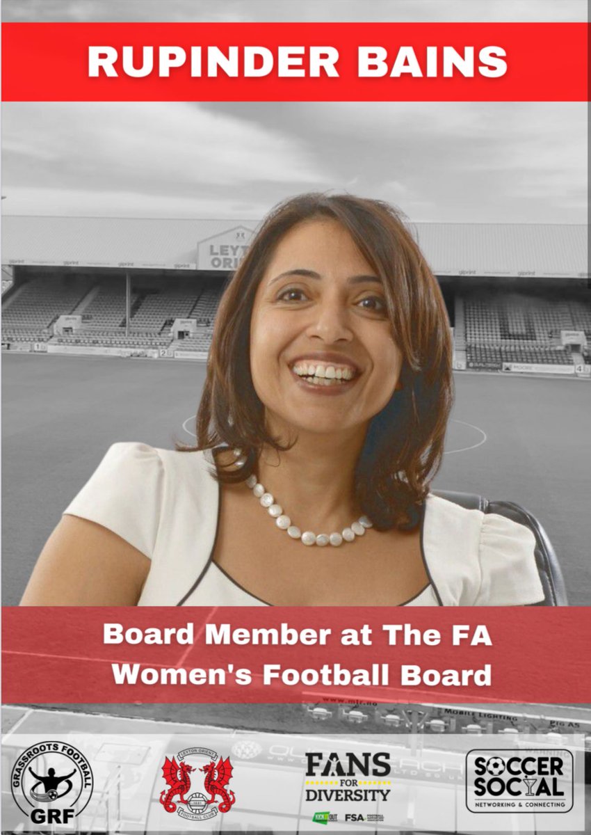 Confirmed ✍️ 

@rupinderbainsuk will be joining us & sharing her story at the #SouthAsianFootballNetwork event 
@leytonorientfc
 on the 11/4/22👌

▪️Grassroots to Pro Game
▪️Participation & Inclusion
▪️Listen & Discuss
▪️Guest Panel
▪️Q&A

Register here 👉eventbrite.co.uk/e/south-asian-…