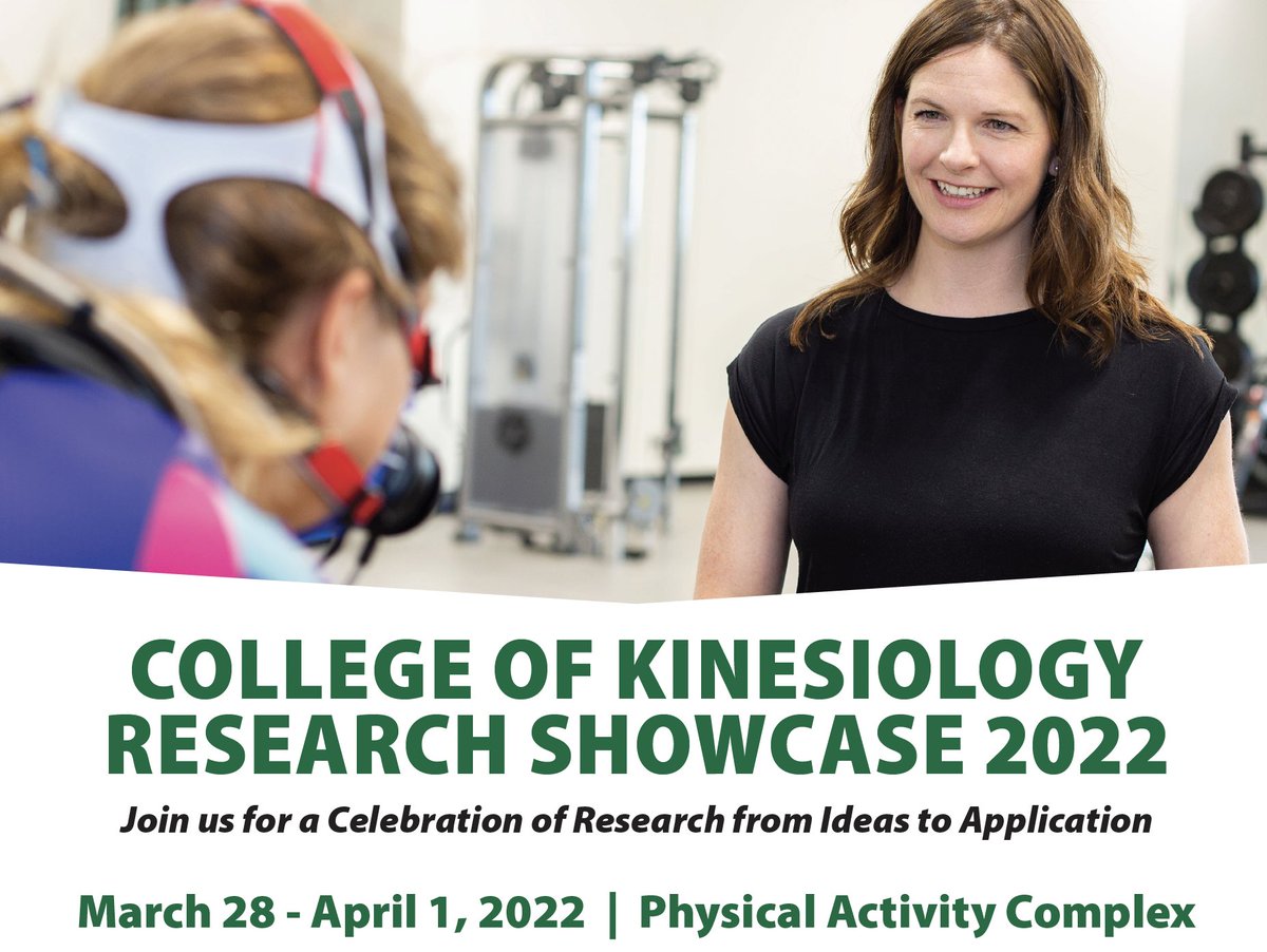 The College of Kinesiology Graduate Student Society in collaboration with the College of Kinesiology is excited to announce the 2022 College of Kinesiology Research Showcase from March 28 - April 1, 2022 in the Physical Activity Complex!

Full schedule: kinesiology.usask.ca/articles/2022/…