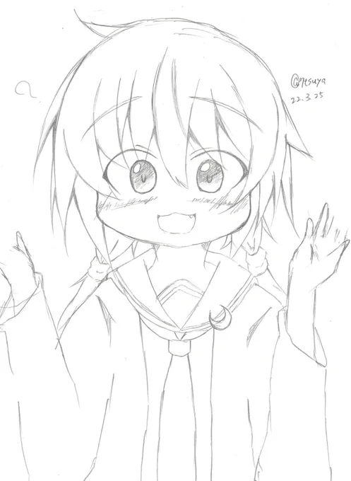 #艦これ版深夜の真剣お絵描き60分一本勝負
#艦これ版真剣お絵描き60分一本勝負_20220325
#皐月 