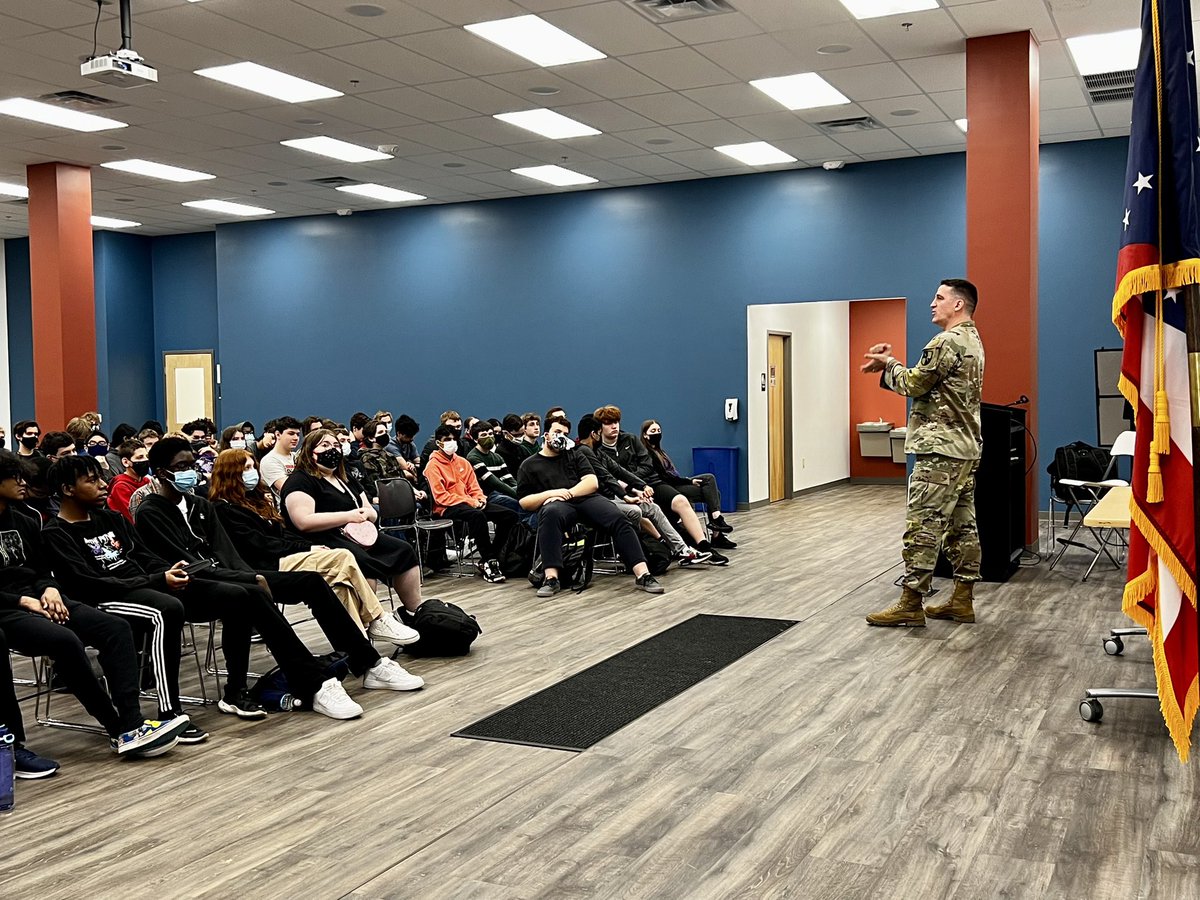 U.S. Army Cyber School (@armycyberschool) on Twitter photo Great visit at <a href="/Dayton_STEM/">Dayton STEM</a> yesterday!! Spoke with a great group of students about #MyArmyStory and #WhyIServe. Talked about the 150+ career opportunities in the <a href="/USArmy/">U.S. Army</a>.
#MarchToService #Cyber
<a href="/TRADOC/">U.S. Army TRADOC</a> <a href="/PaulFunk2/">GEN Paul E. Funk II</a> <a href="/TradocDCG/">LTG David Francis</a> <a href="/usarec/">U.S. Army Recruiting</a> <a href="/USAREC_CG/">MG Johnny Davis</a> <a href="/CG_CyberForge/">Army Cyber CoE</a> Great visit at <a href="/Dayton_STEM/">Dayton STEM</a> yesterday!! Spoke with a great group of students about #MyArmyStory and #WhyIServe. Talked about the 150+ career opportunities in the <a href="/USArmy/">U.S. Army</a>.
#MarchToService #Cyber
<a href="/TRADOC/">U.S. Army TRADOC</a> <a href="/PaulFunk2/">GEN Paul E. Funk II</a> <a href="/TradocDCG/">LTG David Francis</a> <a href="/usarec/">U.S. Army Recruiting</a> <a href="/USAREC_CG/">MG Johnny Davis</a> <a href="/CG_CyberForge/">Army Cyber CoE</a>