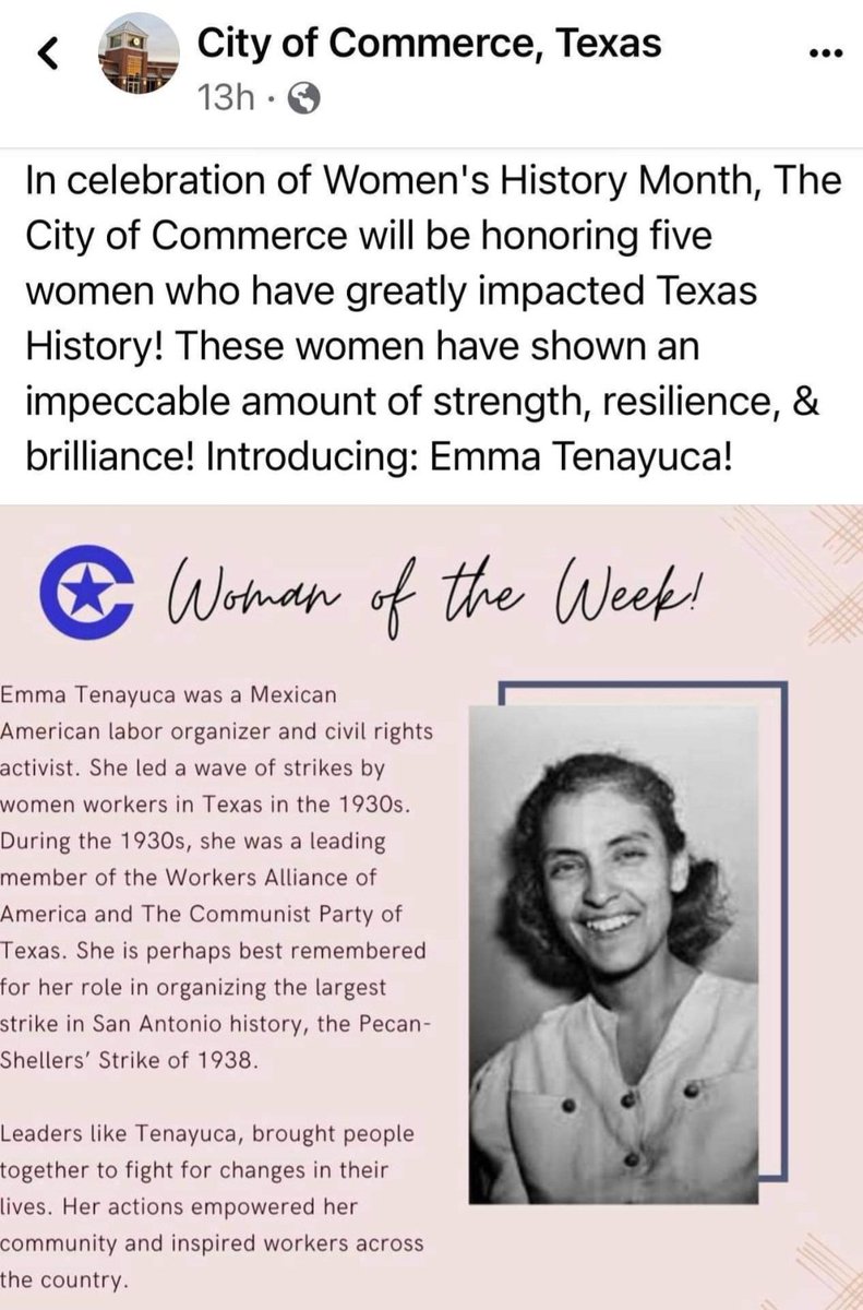 CoalitionTexas's tweet photo. How cute! The City of Commerce is celebrating a Communist this month! @CityofCommerce2 @TexasScorecard @TexasGOP https://t.co/oGovA7F3gV