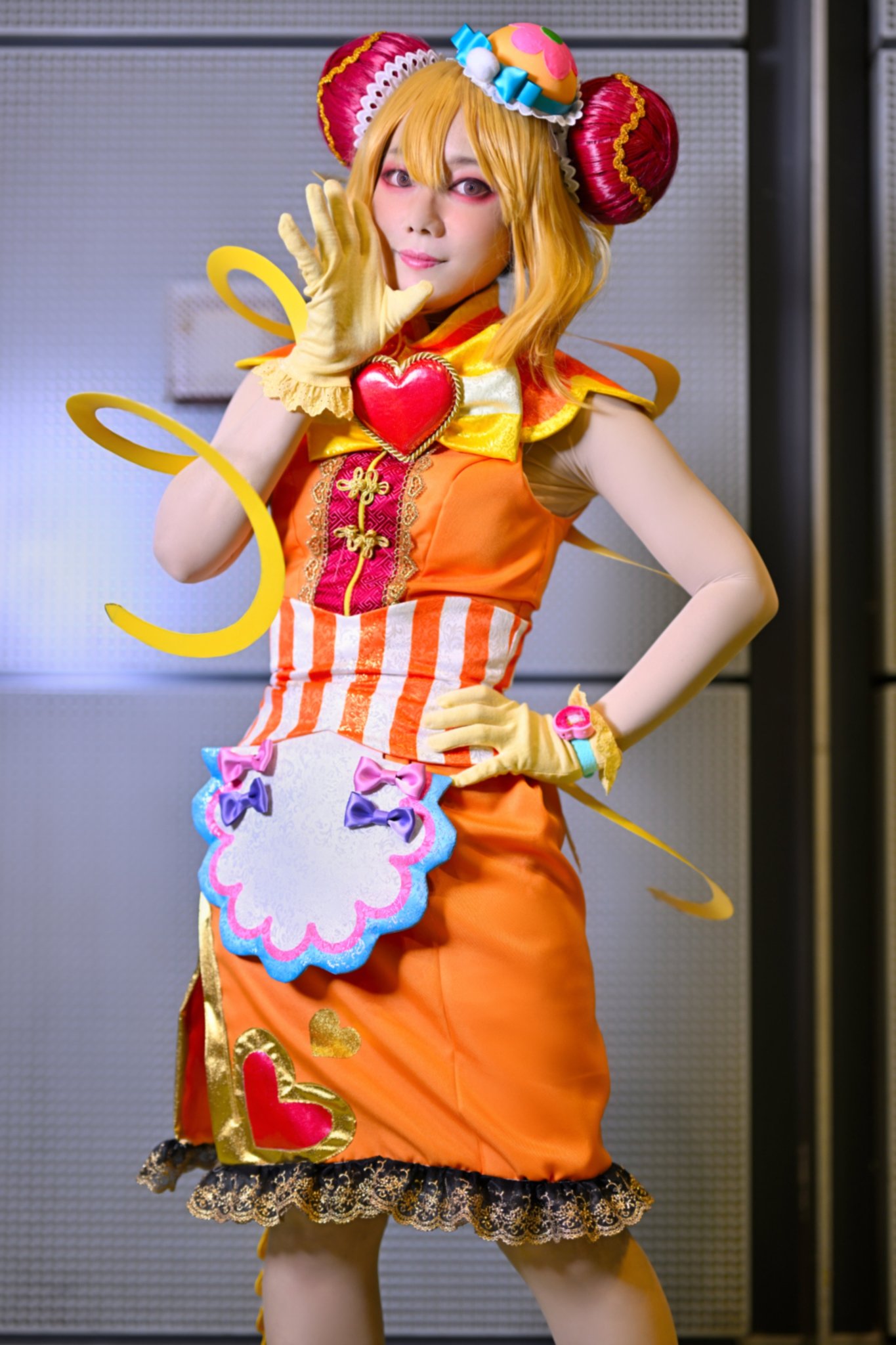デリシャスパーティプリキュア キュアヤムヤム コスプレ 衣装 ウィッグ-