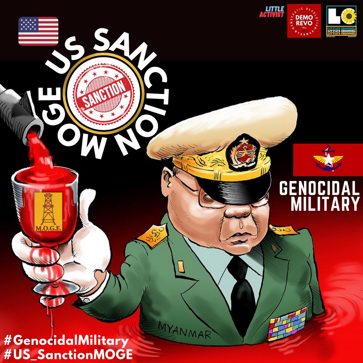 PyaePhyoKyaw322's tweet photo. #GenocidalMilitary love to commit series of #WarCrimes and #CrimesAgainstHumanity in #Myanmar 🇲🇲, with the help of MOGE.  🇺🇸 @POTUS @SecBlinken  #US_SanctionMOGE #TakeAction_NoMoreWords https://t.co/jBNQIjqmet