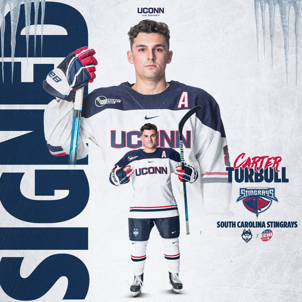 UConnMHOC's tweet photo. 2⃣ More Huskies Sign Deals!

@Jonny_Evans97 and @carterturnbull ...Teammates since their time together in the BCHL on the Powell River Kings...4 great years as Huskies in Storrs...Now off to the @SCStingrays 

Congrats Jonny and Carter‼️ https://t.co/mnPlA40HWt