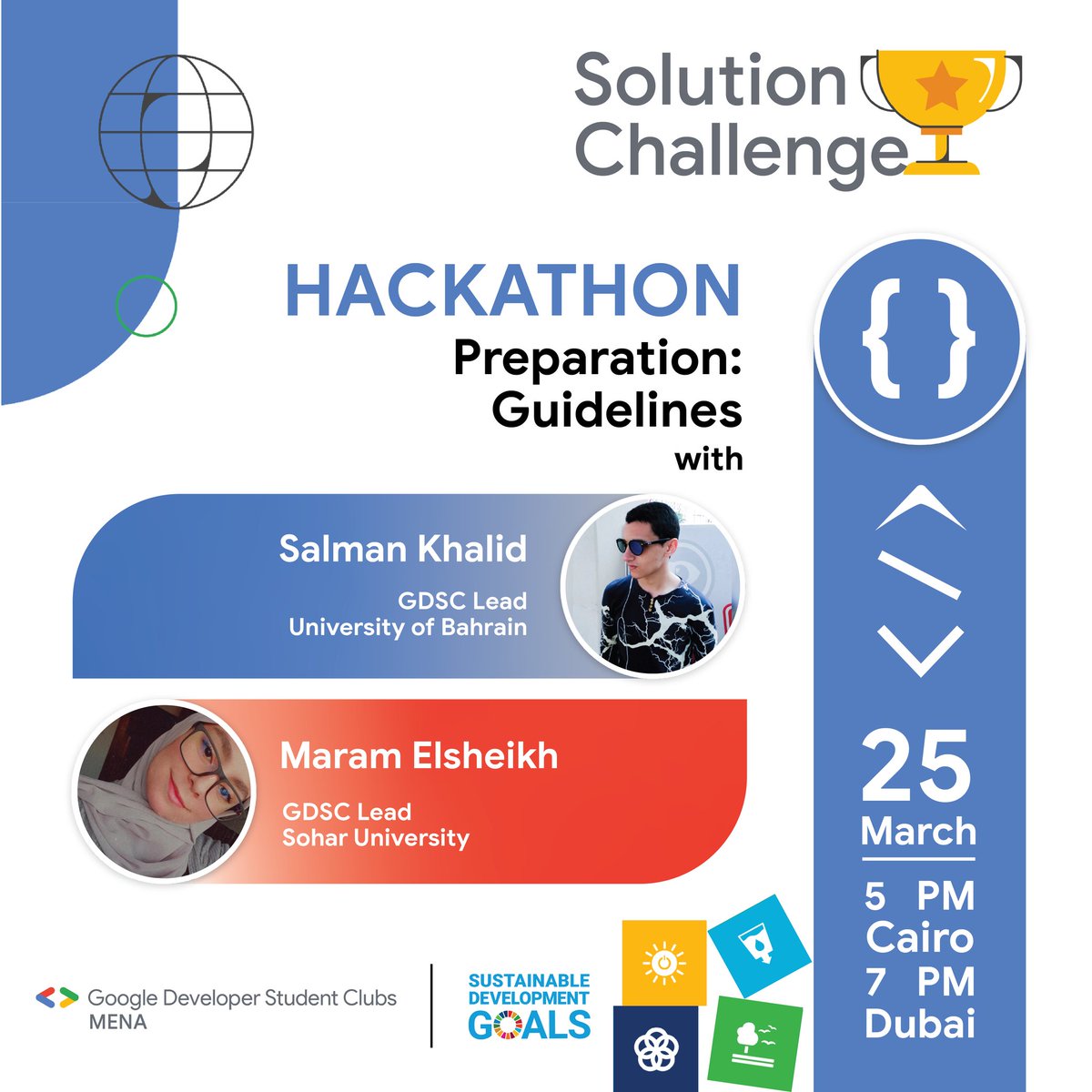 شاركونا وكونوا أحد المتسابقين معنا وتعرّفوا على تفاصيل المسابقة التي سنرافقكم بها والتي ستكون تنافسية في أكثر من دولة

كونوا بالقرب 🔥

Today marks the start of the #Hackathon 🤩✨ Be a contestant &amp; learn more about the cross country competition!

#GoogleDeveloperStudentClubs