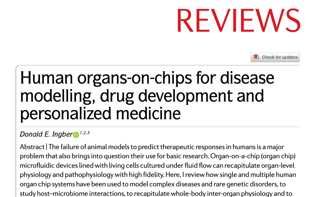DonIngber's tweet photo. What I did on my Christmas vacation for @NatureRevGenet: I hope this extensive review is helpful for the entire @OrganOnAChip field, including 6 page long Table highlighting examples of clinical mimicry. @wyssinstitute @emulateinc @organonchip @QMULOOCC https://t.co/cQKFzCFt2O