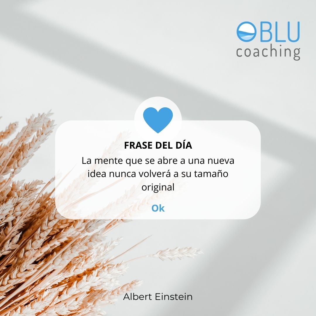 ObluCoaching's tweet photo. En Oblu #Coaching creemos en el poder transformador de las #nuevasideas, capaces de aportarnos una nueva VISIÓN y un nuevo ENFOQUE de las cosas y el mundo en el que vivimos.
Estar abiertos a nuevas ideas nos hace crecer, nos lleva a nuevos OBJETIVOS, nuevos PROYECTOS. 
#einstein https://t.co/TIKiaYGC46