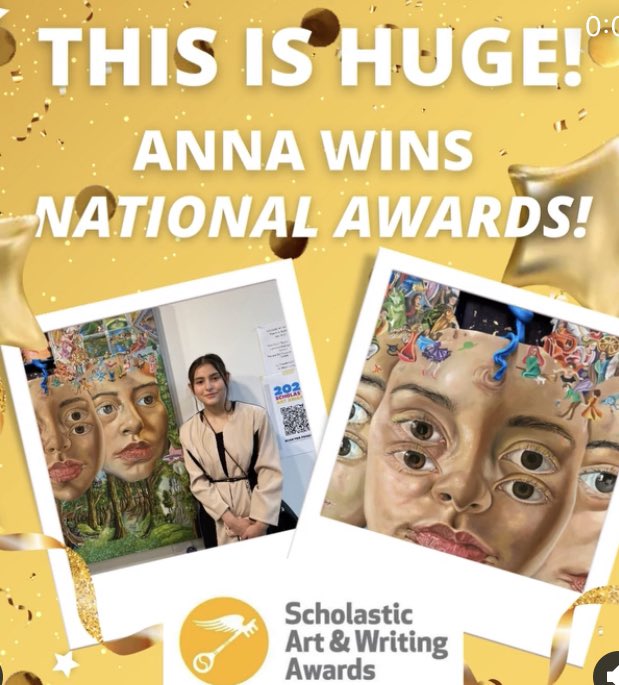 JUST ANNOUNCED- Anna Leon's "Forest of Art" Has won NATIONAL recognition! Whoop! Whoop! She has been invited to Carnegie Hall In New York City this June to receive a Gold Metal AND an American Vision Metal. We could not be more HOMETOWN PROUD of her and her incredible achievement