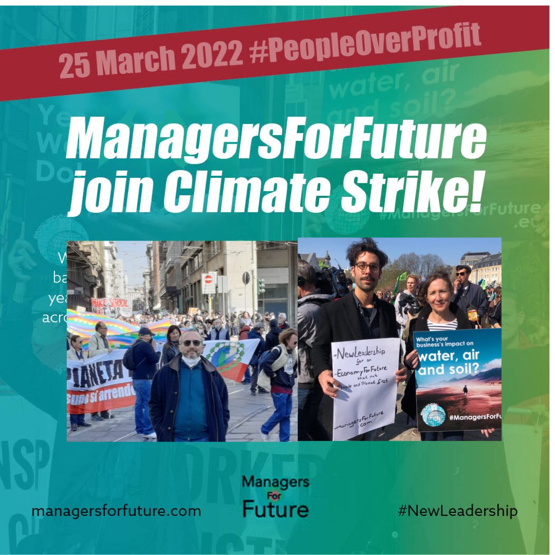 Managers4Future's tweet image. We’re with the millions of young and mentally young people that want to build a healthier and more peaceful world.

As executives, managers &amp;amp; students at #ManagersForFuture we do our share to change leadership and manage impact.

#PeopleOverProfit
#ClimateStrike #FridaysForFuture