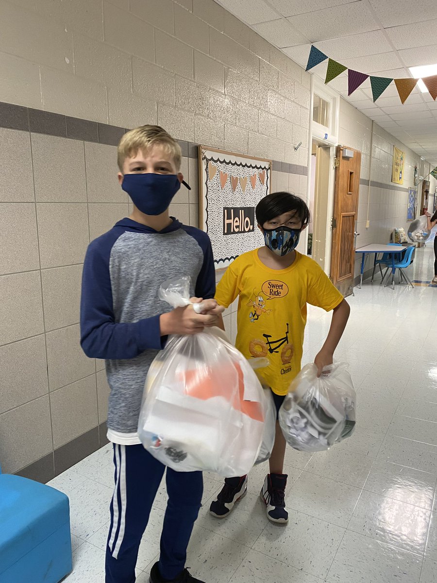 Campus volunteering comes in many different variations. Sheppard 6th graders have been helping out all year by taking the trash out each day at the end of the day to help their custodians. It's a two fold lesson in helping others and being responsible to clean up after yourself.