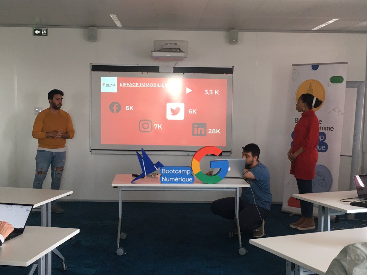 CcileMn's tweet photo. Soutenances du challenge reco strat #Nexity en cours pour les apprenants du #BootcampNumerique #Oreegami #Google https://t.co/TFFpkWrRdu