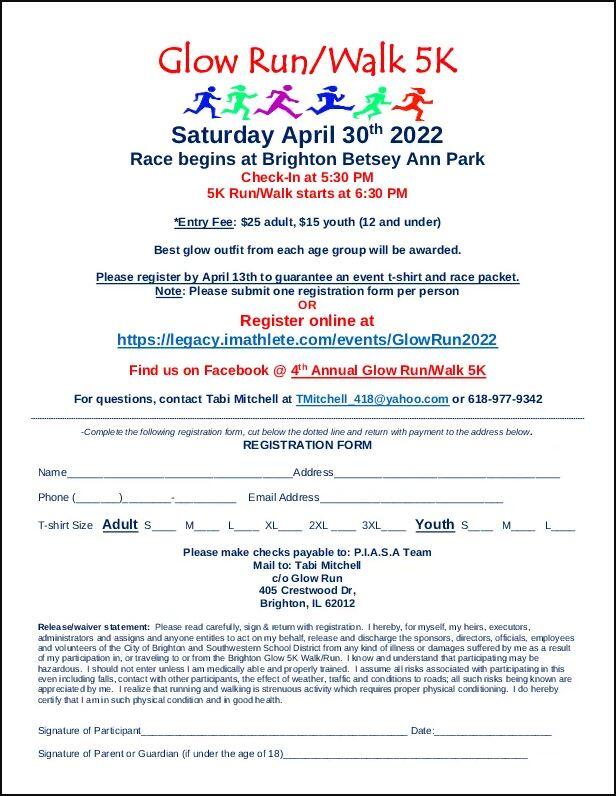 Please put your running/walking shoes on and show your support for the PIASA Team!