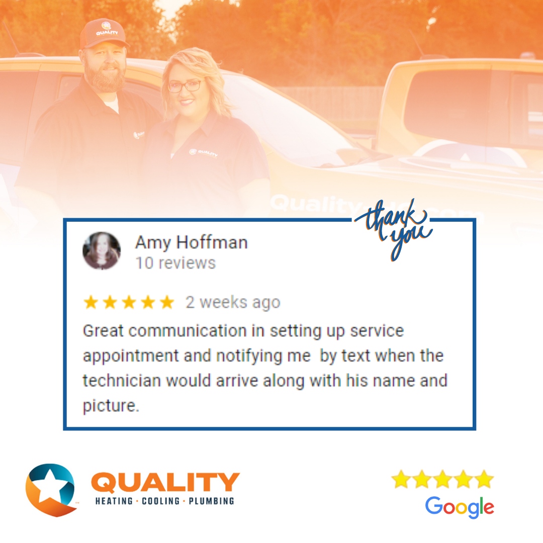 qualityhcok's tweet photo. Thank you for this great review and for trusting Quality. We appreciate your business, Amy!

 #QualityHVAC #QHCP #Oklahoma #GlenpoolOK #hvac #hvacservice #hvacexpert #hvactech #qualityservice #hvactip https://t.co/bU0W5P4SFa
