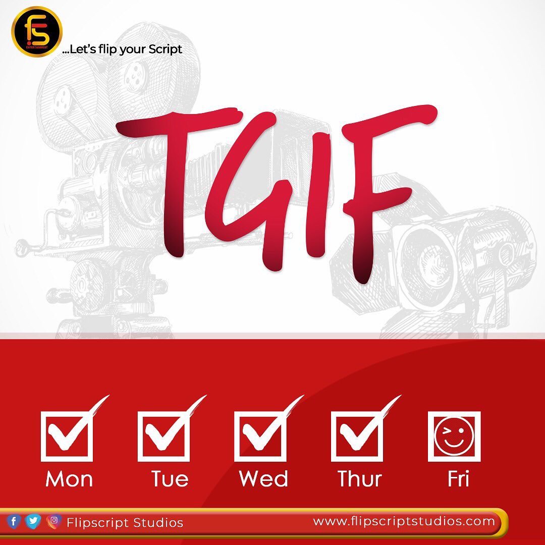FlipscriptEnt's tweet photo. It’s finally Friday. Hope you week has been great. Time to take a breather 

#flipscript #flipscriptstudios #flipscriptenterterinment #movie #movieproduction  #fridaymood #bestmovie #actionmovie #cinema #romanticmovies #chikaike #fridayvibes #oldmovies #familymovie #tgif https://t.co/LGRP5LDt5k